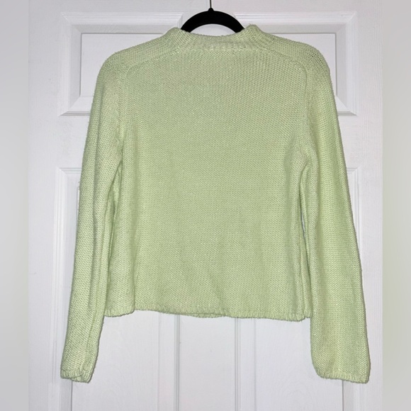 Sigrid Olsen Green Knit Crew Neck Sweater Size Medium - Picture 3 of 5